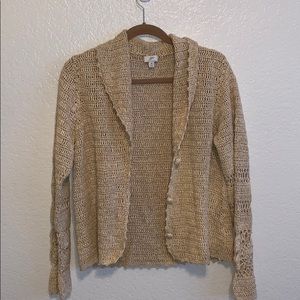 J Jill hand crochet cardigan